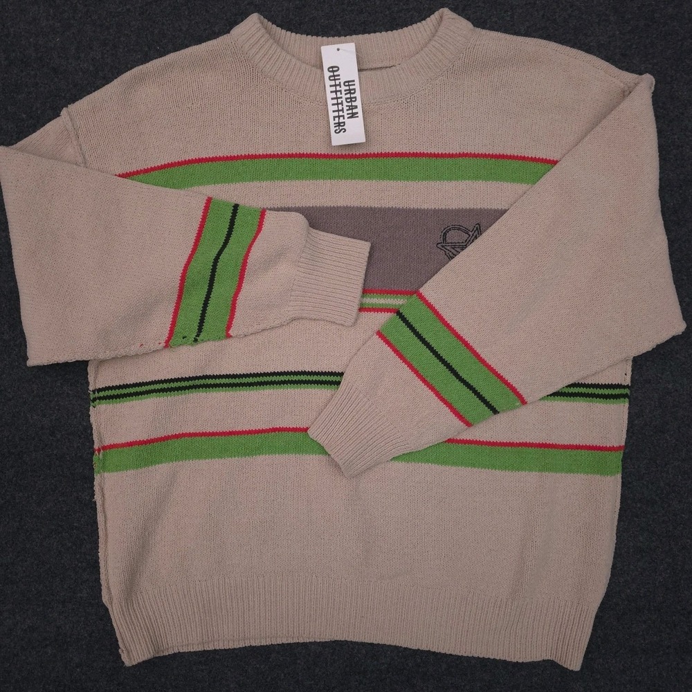 BDG Urban Outfitters Womens Small Brown Red Green‎ Multicolor Stripe Sweater NWT